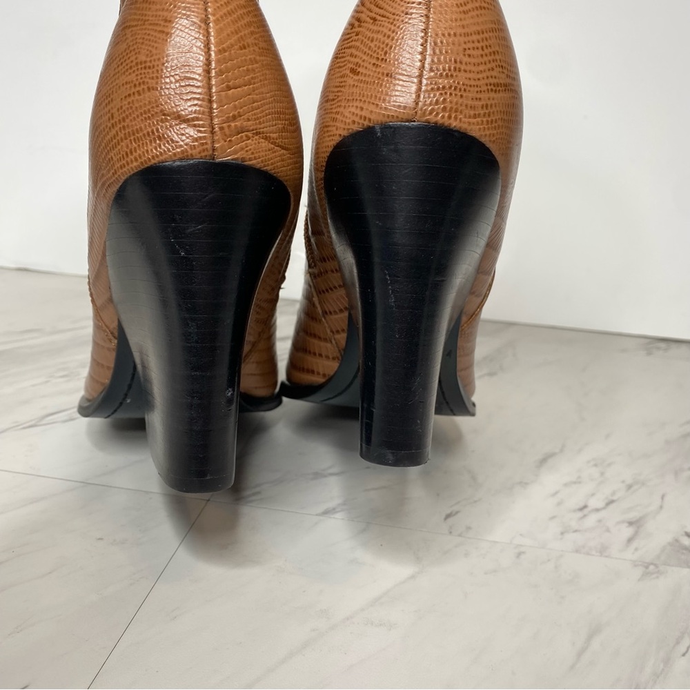 Marc Fisher Mariel Brown Leather Heeled Bootie 11M - Picture 4 of 14